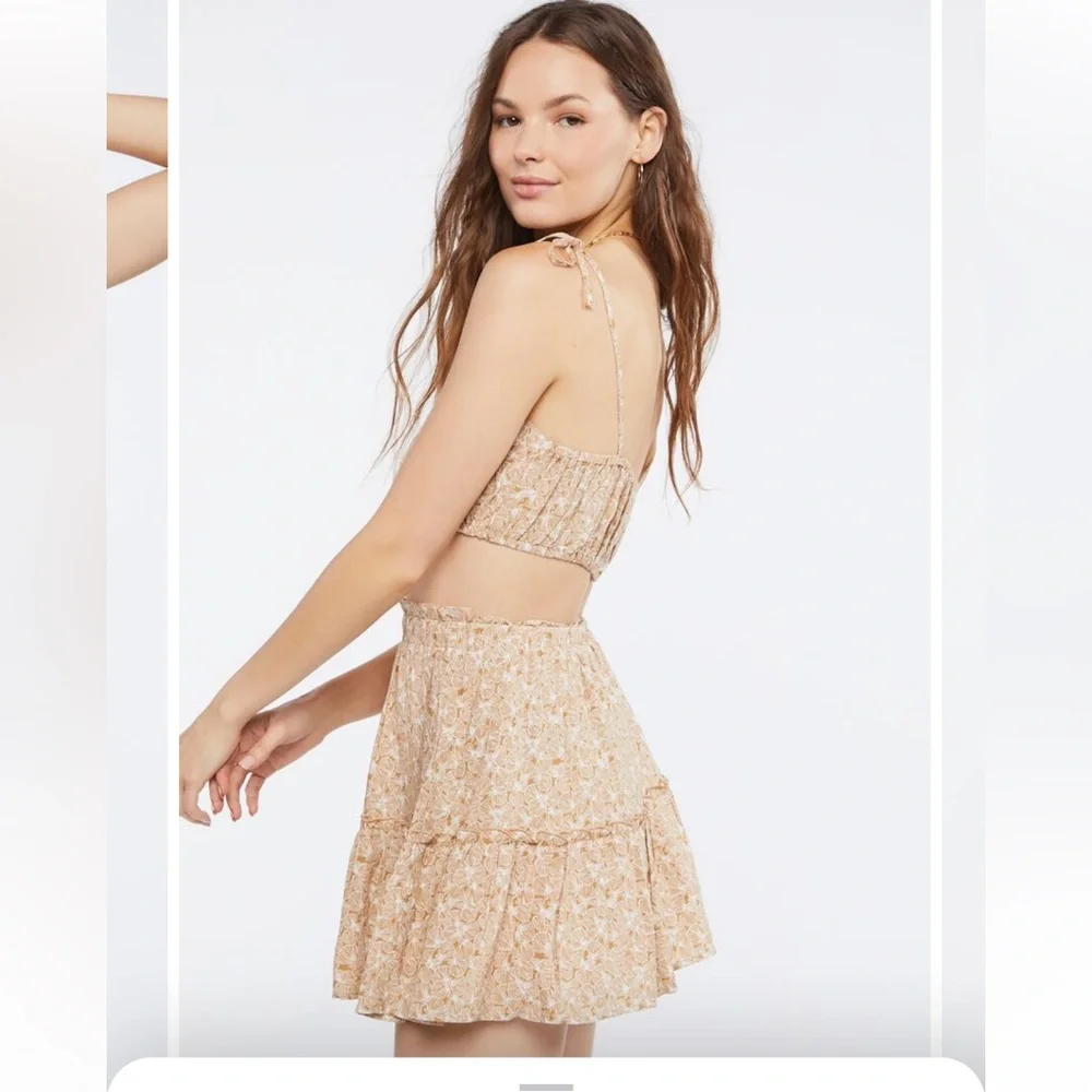 NWT-Womens size Small a Floral Tie-Strap Cami & Mini Skirt Set dress - Picture 5 of 11